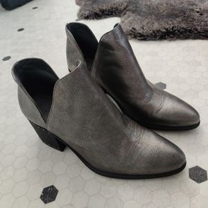 Vince Camuto pointed silver booties